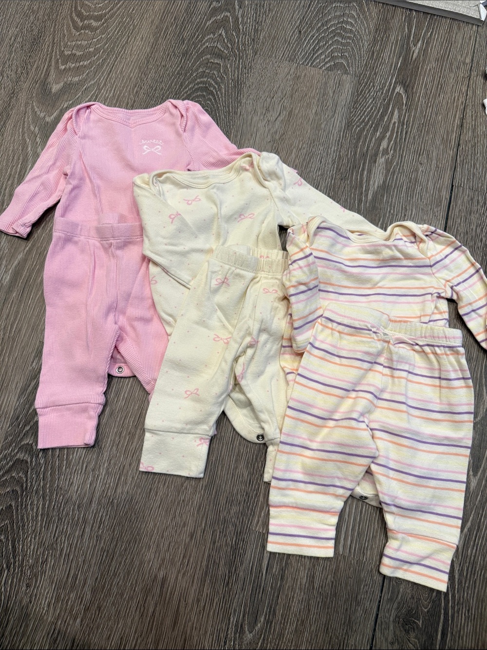 GAP Baby One-Piece Set in Pink, Cream & Pastel Stripes - 3-Pack